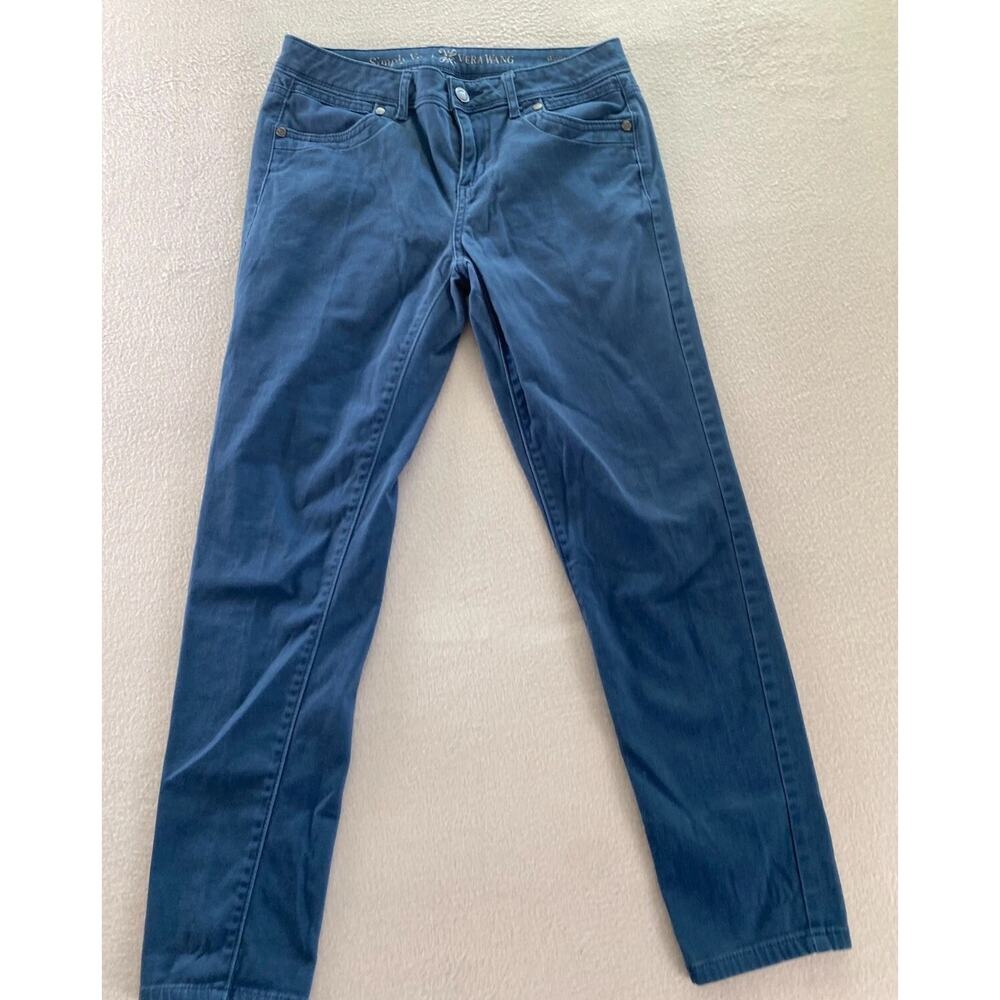 Simply Vera Vera Wang Jeans Womens Size 2 Blue Skinny Tapered Button Zip Pocket